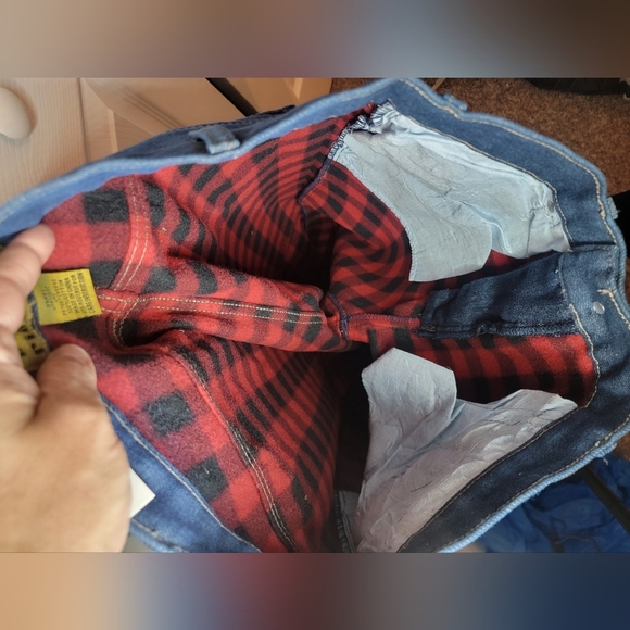 NWT Outback Rider Buffalo Plaid Fleeced Lined Men's Blue Jeans 36x32 - Picture 6 of 6